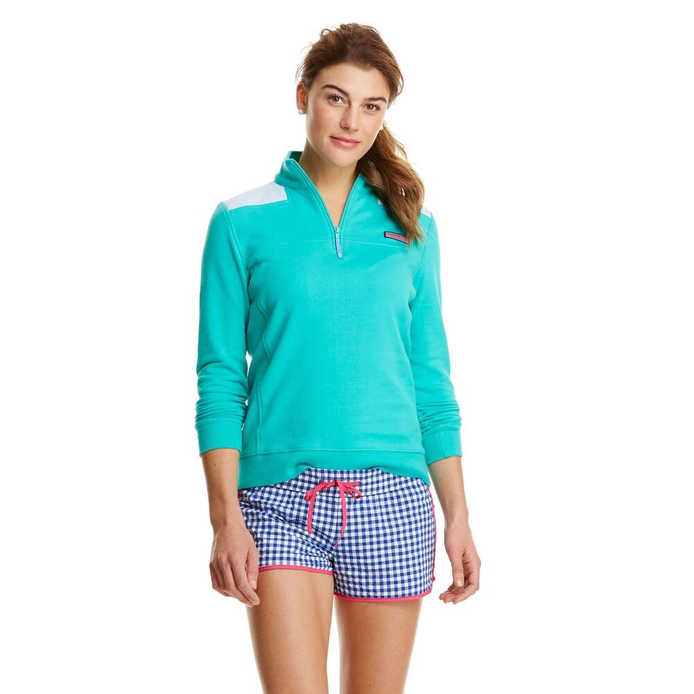 Vineyard Vines Womens 1/4 Zip Pullover Preppy Oxford Shoulder Shep Shirt Small